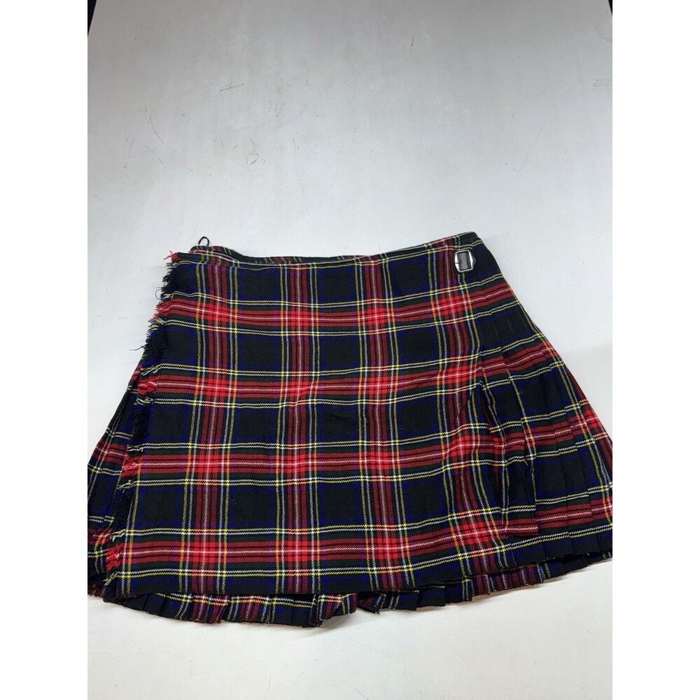Scotish Design Tartan Kilt Plaid Check Pattern Red Black Mens 46 Buckle Strap